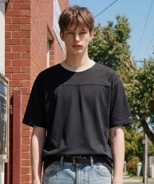 케빈 반팔티셔츠 블랙 JIST7851