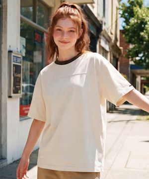 케빈 반팔티셔츠 크림 JIST7851