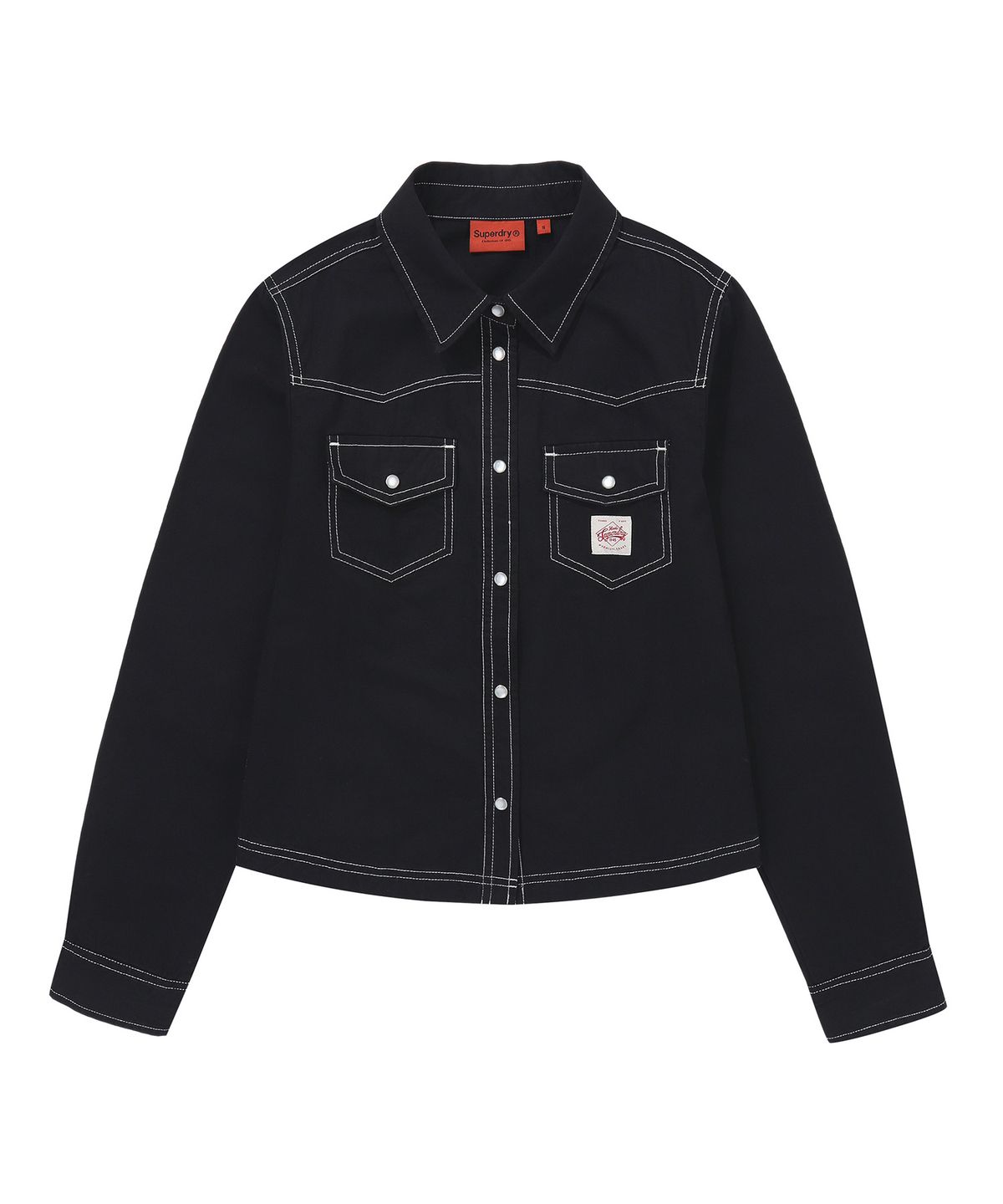 슈퍼드라이(SUPERDRY) 우먼스 컬러 스티치 웨스턴 셔츠 블랙 SDFIRAP40BLK