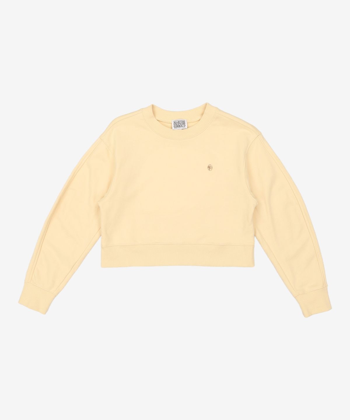 마리떼 프랑소와 저버(MARITHÉ + FRANҪOIS GIRBAUD) W CIRCLE LOGO CROP SWEATSHIRT light yellow S