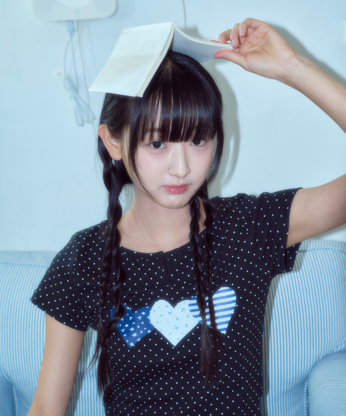 로긴 앤 로지(ROGIN N ROSIE) Race Dot Point Heart T-shirt Black
