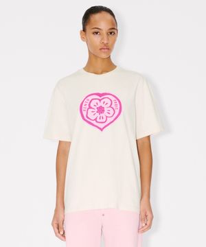 여성 겐조 보케 하트 루즈핏 아이보리 반팔 티셔츠_K265AWT702IVX