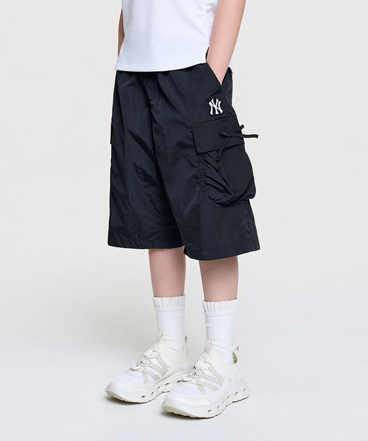 엠엘비 키즈(MLB KIDS) 스트릿 걸즈 버뮤다 팬츠 NY (Black)