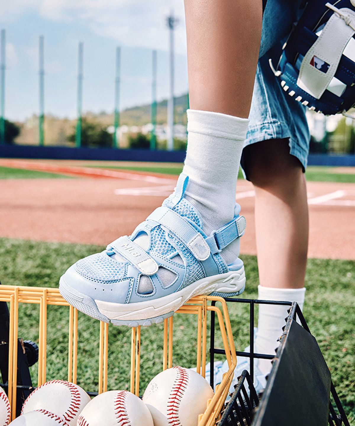 엠엘비 키즈(MLB KIDS) 청키 마스크 샌들 V3 LA (Blue)