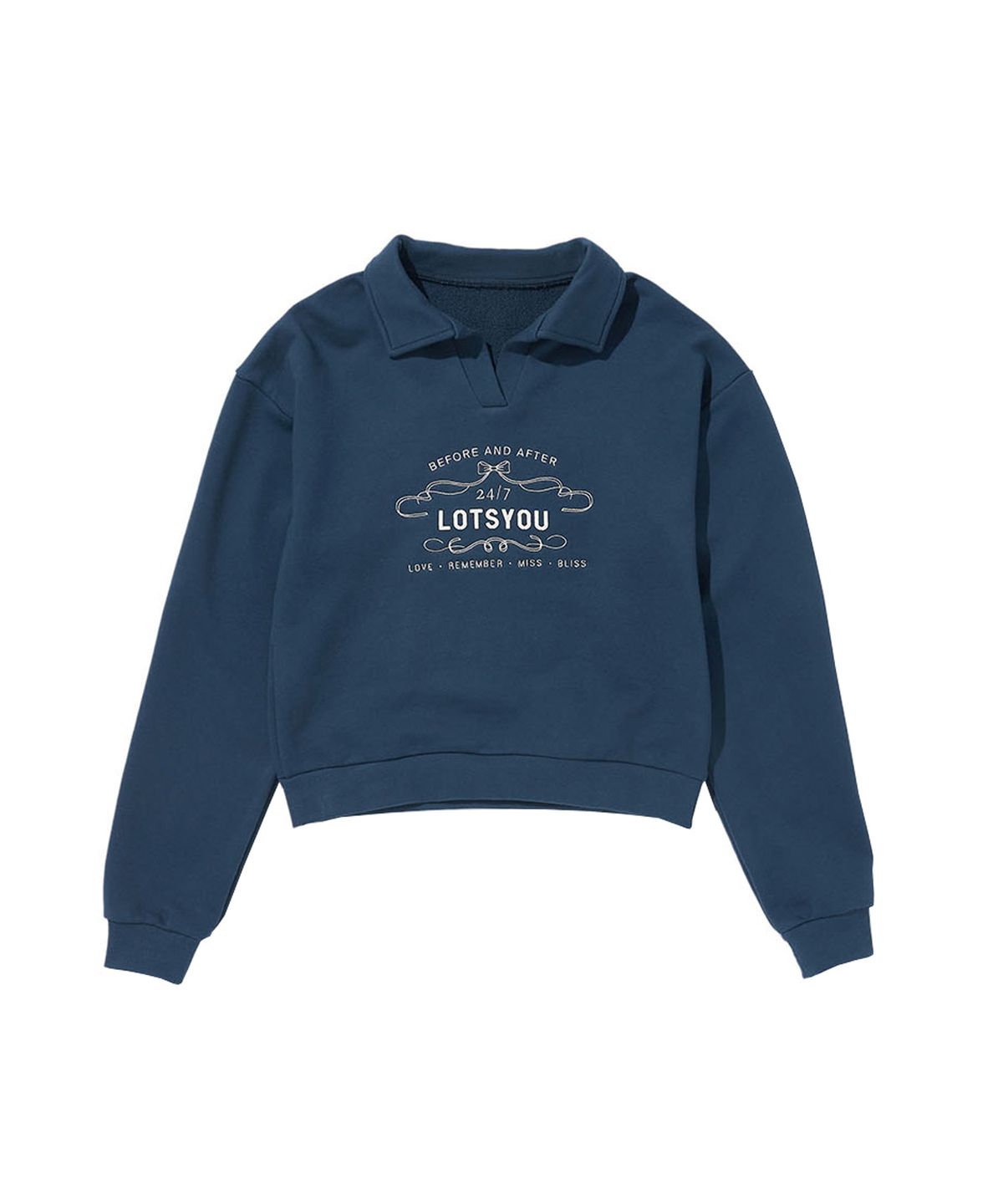 라츠유(LOTSYOU) LOTSYOU_Classic Polo Sweat Shirt Navy