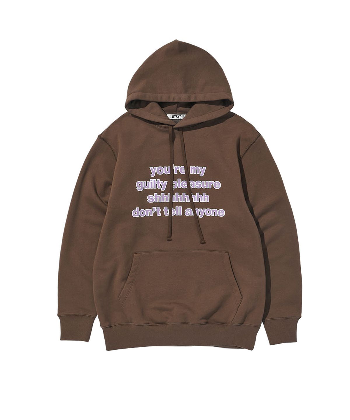 라츠유(LOTSYOU) LOTSYOU_Dont tell anyone Hoodie Brown