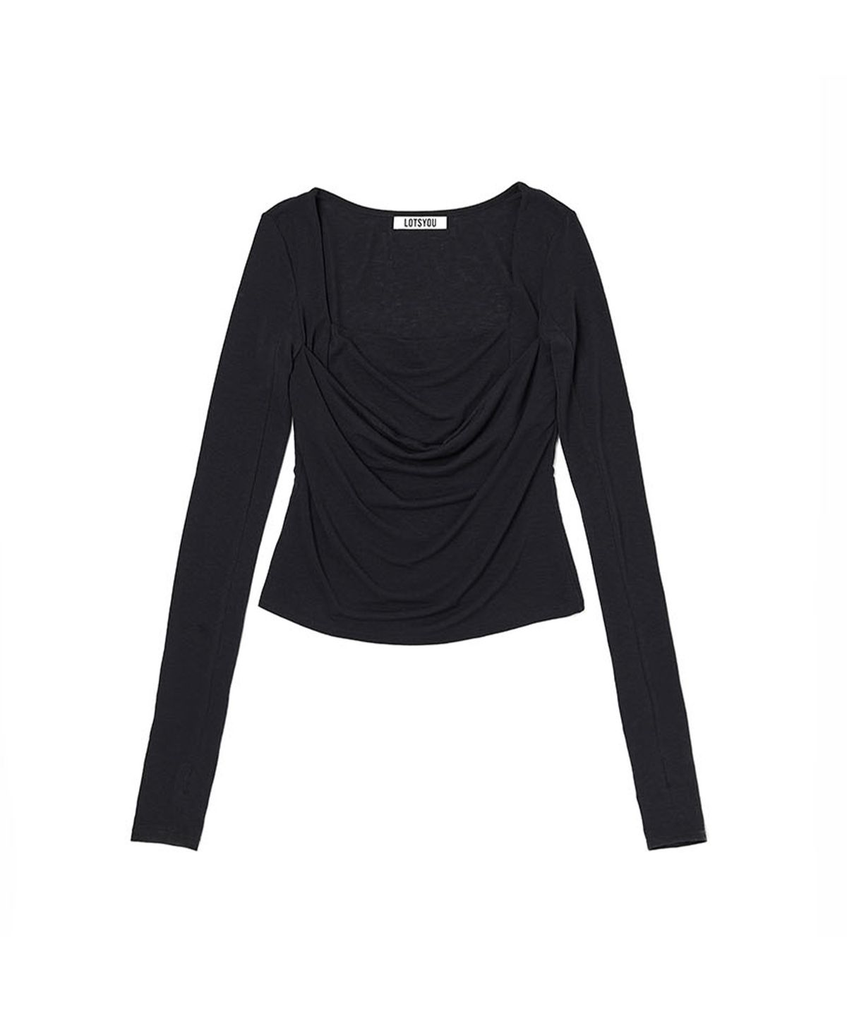 라츠유(LOTSYOU) Kate Moss Drapery Top Black