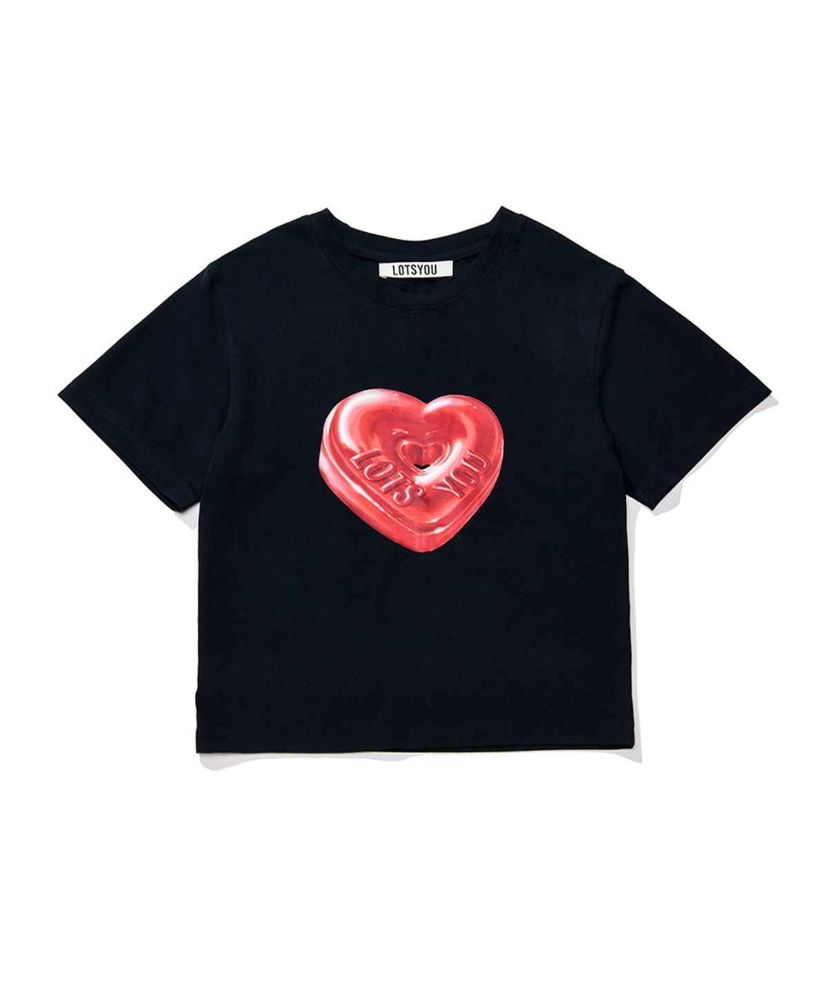 라츠유(LOTSYOU) LOTSYOU_THE FRIEND HEART CANDY Tee Black