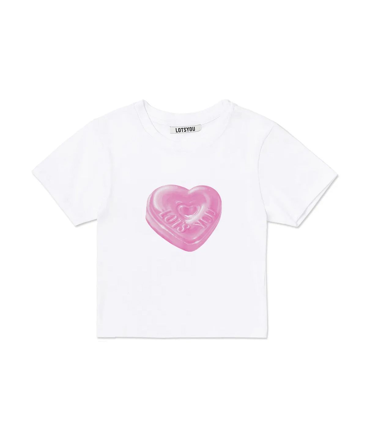 라츠유(LOTSYOU) LOTSYOU_THE FRIEND HEART CANDY Tee Pink