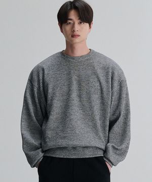 심플 립 오버 니트지(Gray)