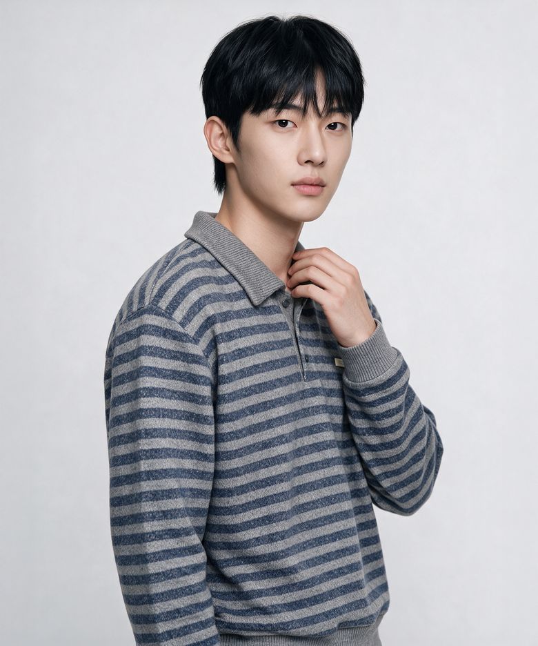 Multi-Stripe PK Knit - Grey Navy