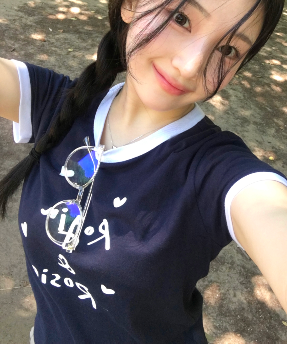 로긴 앤 로지(ROGIN N ROSIE) Rogin N Rosie Lettering Ringer T-shirt Navy