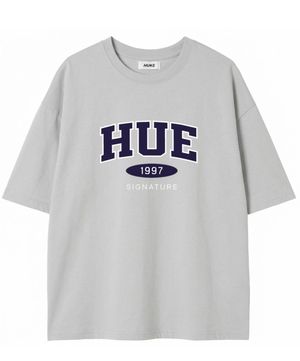 HUE 로고 반팔 티셔츠 (연그레이)