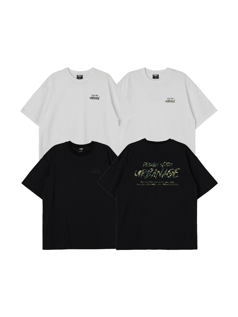 [2PACK] DESIGN STUDIO 로고 오버핏 반팔_4color