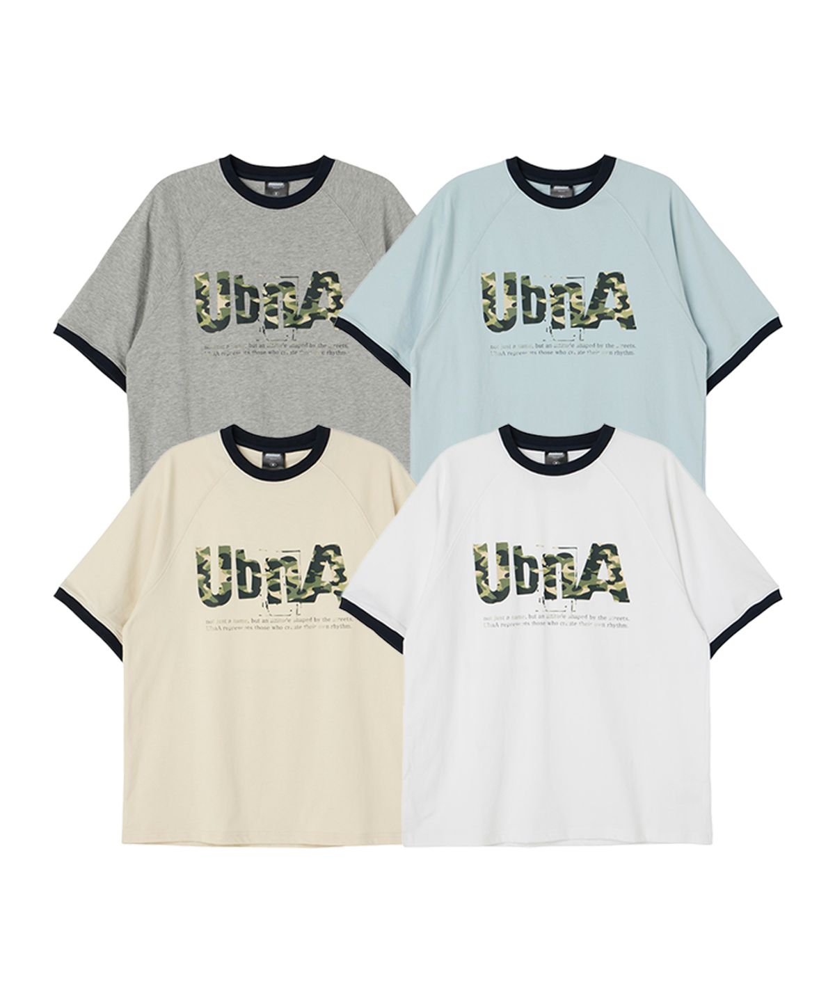 어반에이지(URBANAGE) [2PACK] 카모 나그랑 링거 오버핏 반팔_4color