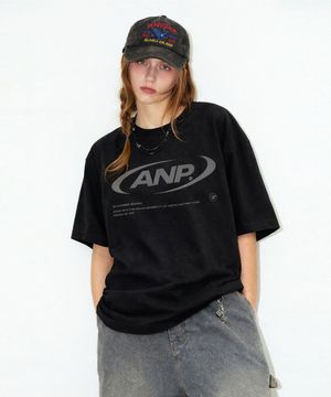 ANP 써클 오버핏 반팔 티셔츠 [ 블랙 ]