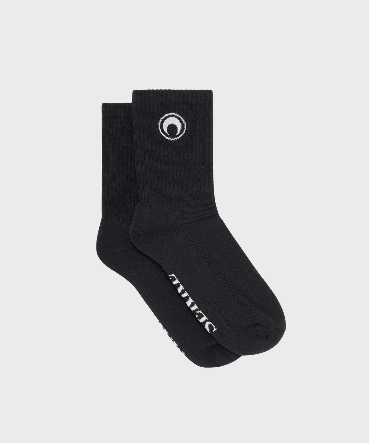 마린 세르(MARINE SERRE) (U) 문 로고 니트 앵클 삭스 블랙 MOON LOGO KNIT ANKLE SOCKS BK99 BLACK
