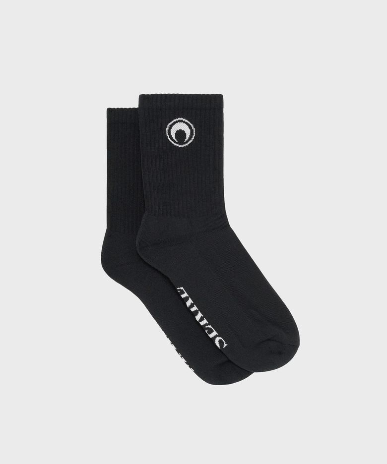 (U) 문 로고 니트 앵클 삭스 블랙 MOON LOGO KNIT ANKLE SOCKS BK99 BLACK