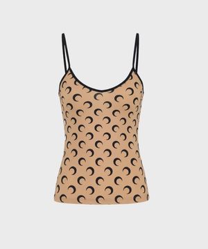 (W) 문 프린티드 저지 스트랩 탑 탄 MOON PRINTED JERSEY STRAPS TOP TA10 TAN