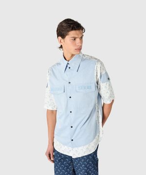 (M) 데드스탁 포플린 숏슬리브 셔츠 화이트 라이트 블루 DEADSTOCK POPLIN SS SHIRT WH12 WHITE/LIGHT BLUE