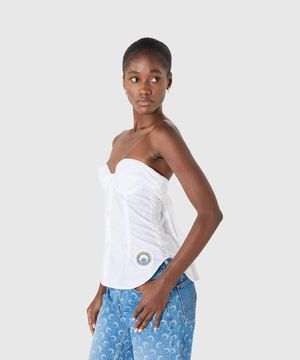 (W) UPC 셔츠 뷔스티에 탑 옵티컬 화이트 UPC SHIRT BUSTIER TOP WH00 OPTICAL WHITE