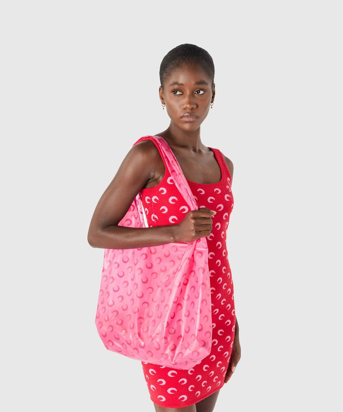 마린 세르(MARINE SERRE) (W) 문 쇼핑 백 핑크 MOON SHOPPING BAG PK30 PINK