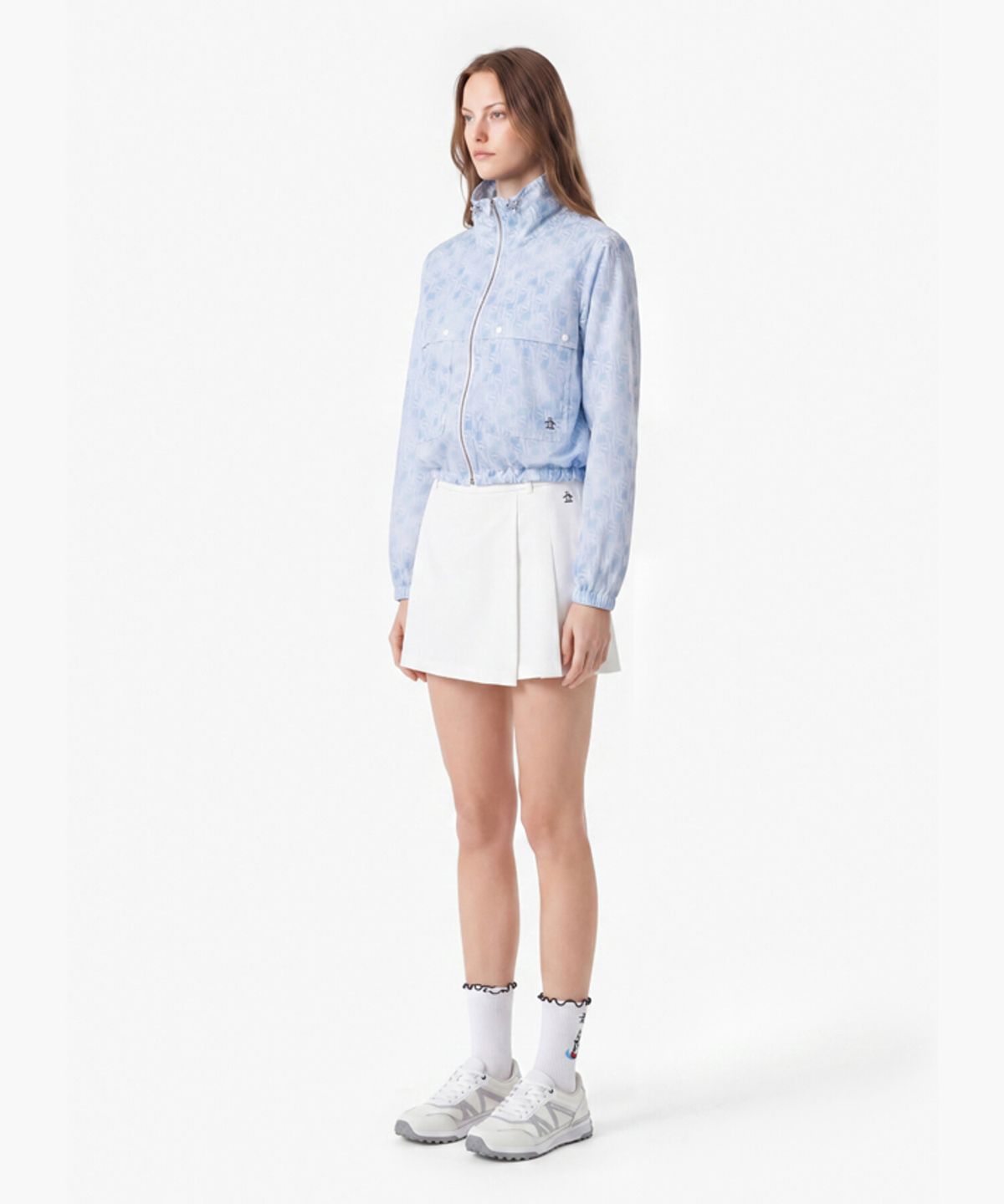 먼싱웨어(MUNSINGWEAR) 여성 랩 플리츠 치마바지 화이트 MR222LSP51