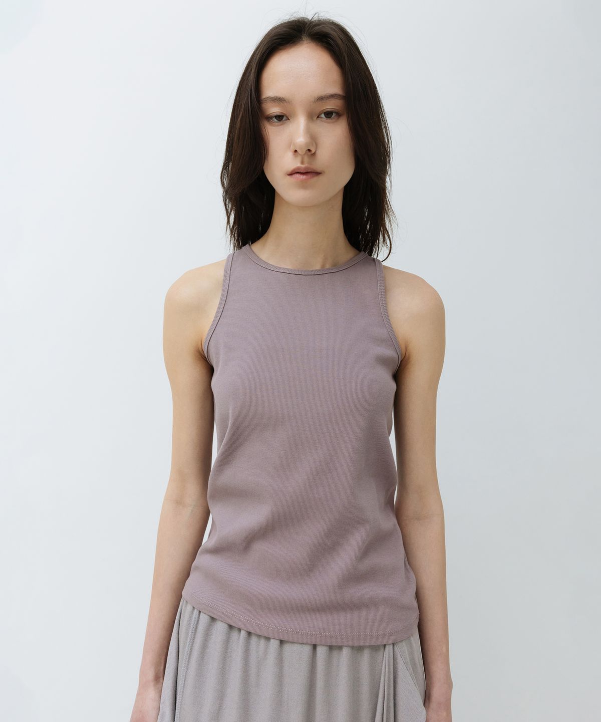 인사일런스 우먼(INSILENCE WOMEN) 워시드 립 홀터 슬리브리스 DUST ROSE