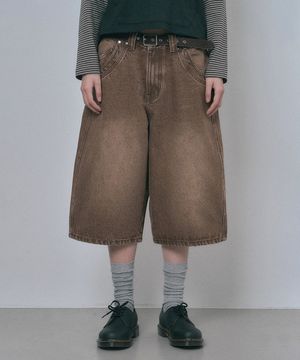 아일렛 데님 버뮤다팬츠 - 브라운