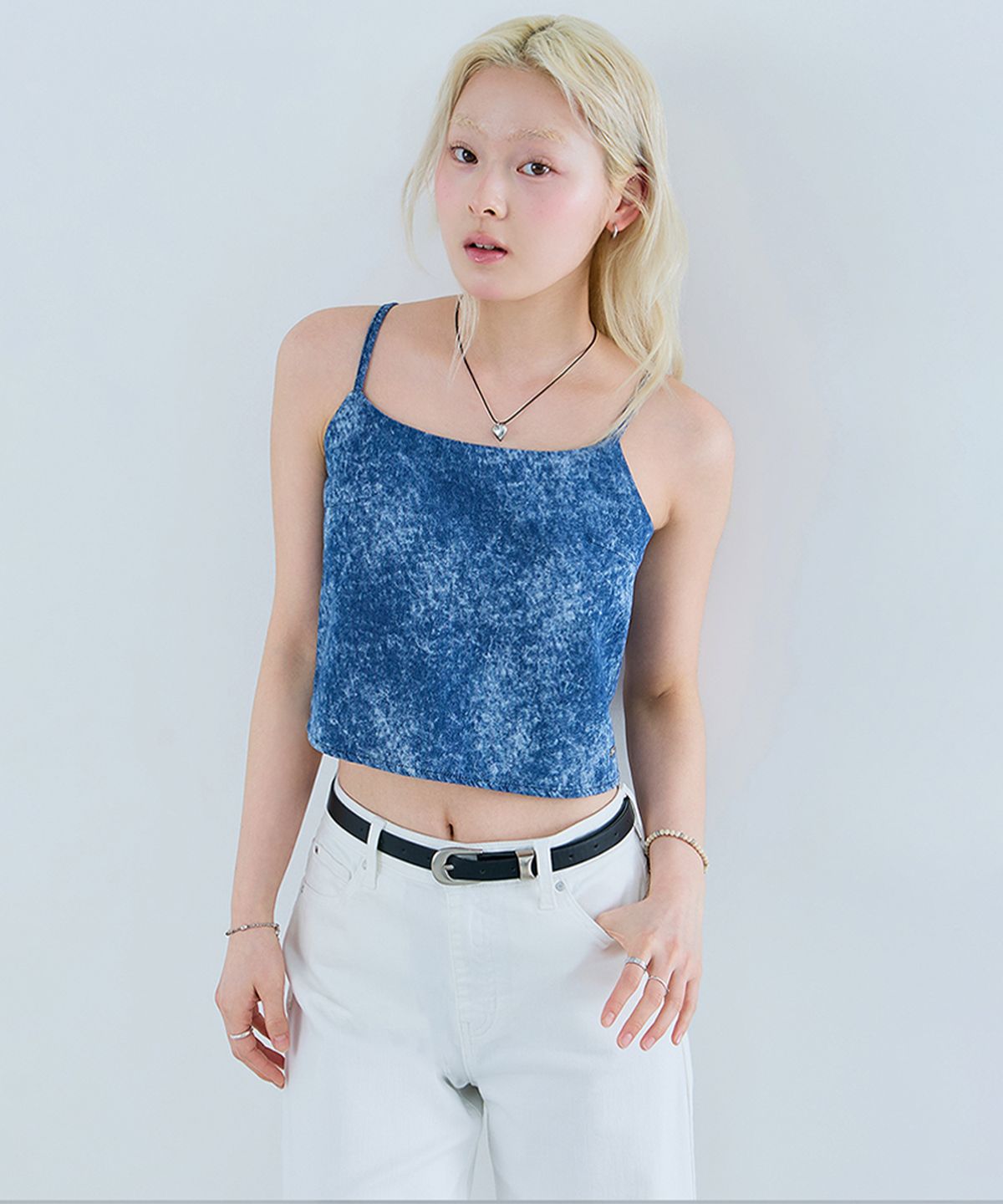 게스(GUESS) 1color 나염 데님 뷔스티에 OQ2D5975