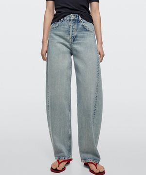 Mid-rise balloon fit jeans