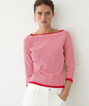 코튼 스트라이프 니트 스웨터