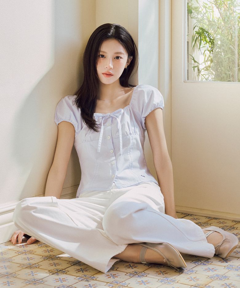 [고윤정 착장] W MESH BANDING FLAT SHOES light gray