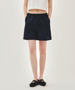 W LACE HEM SHORTS dark navy