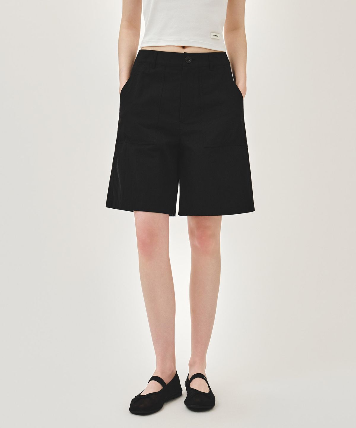 마리떼 프랑소와 저버(MARITHÉ + FRANҪOIS GIRBAUD) W BERMUDA HALF PANTS black