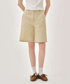 W BERMUDA HALF PANTS beige