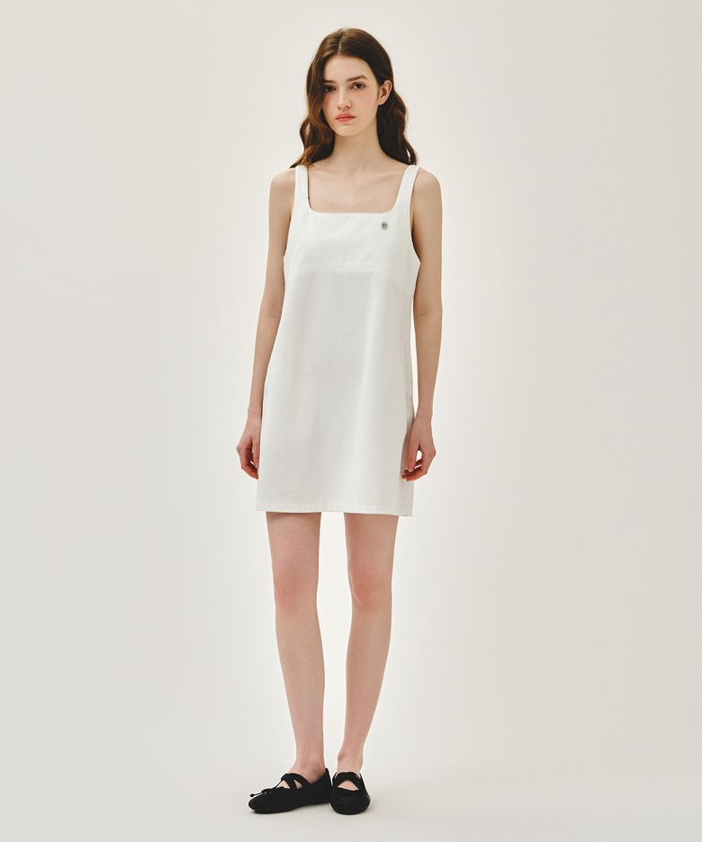 W DENIM SLEEVELESS DRESS off white