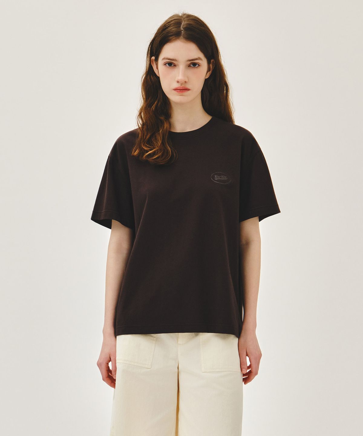 마리떼 프랑소와 저버(MARITHÉ + FRANҪOIS GIRBAUD) VINTAGE LOGO TYPO TEE brown