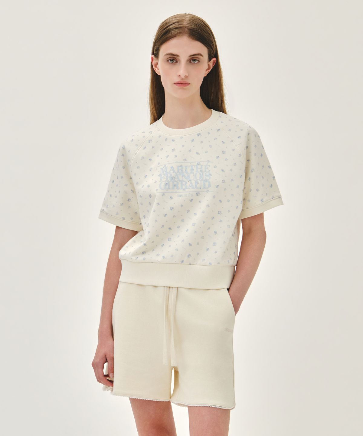 마리떼 프랑소와 저버(MARITHÉ + FRANҪOIS GIRBAUD) W VINTAGE CLASSIC LOGO HALF SWEATSHIRT flower