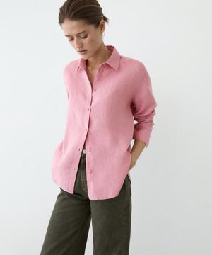 100% 린넨 루즈핏 셔츠