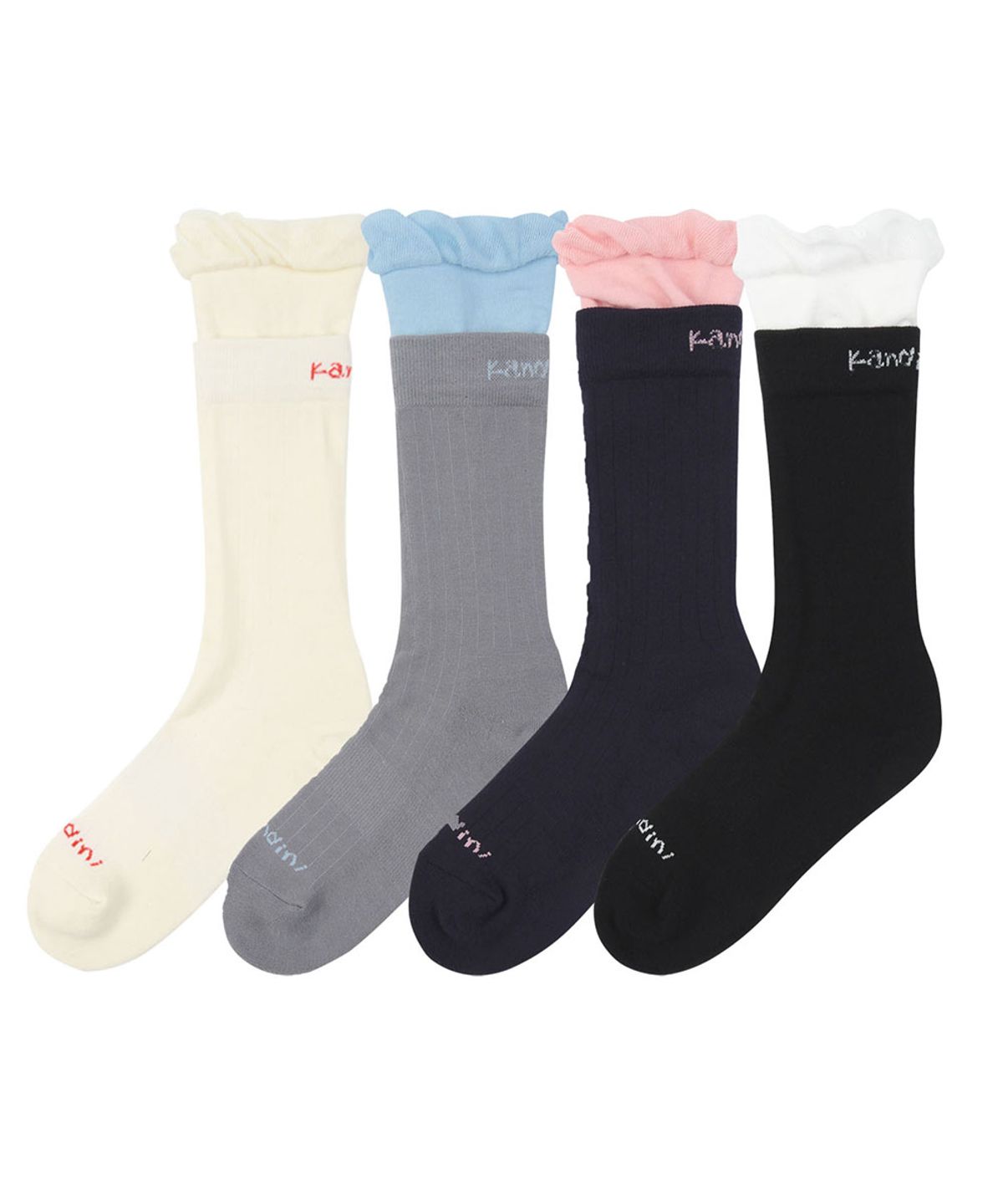 칸디니(KANDINI) 컬러블록 프릴 삭스 (4PCS SET)