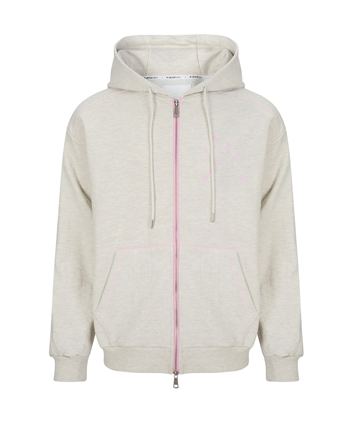 칸디니(KANDINI) 그레이(오트밀) 스티치 후드 집업 (Unisex)