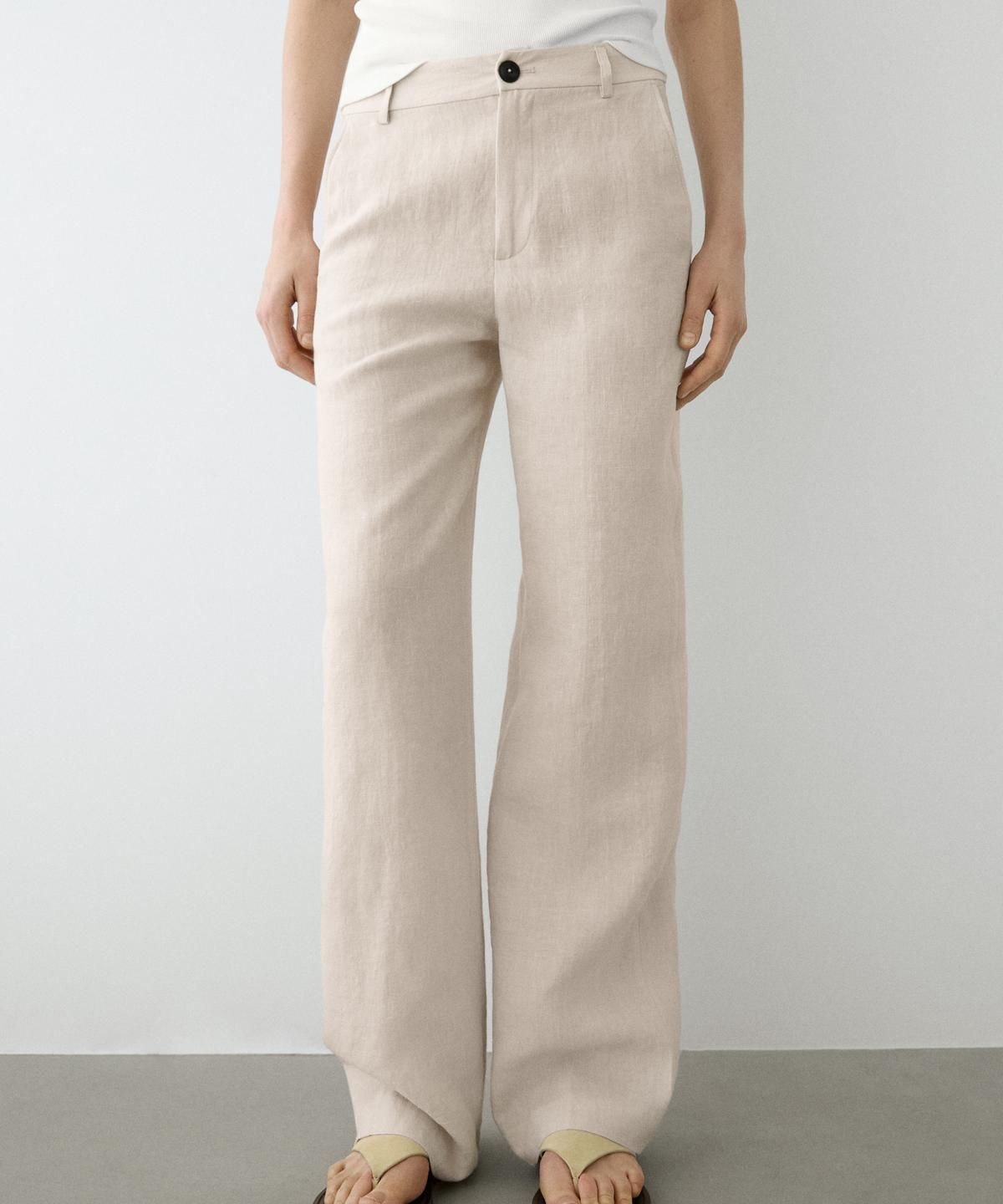 마시모두띠(MASSIMO DUTTI) 100% 린넨 릴렉스 핏 팬츠