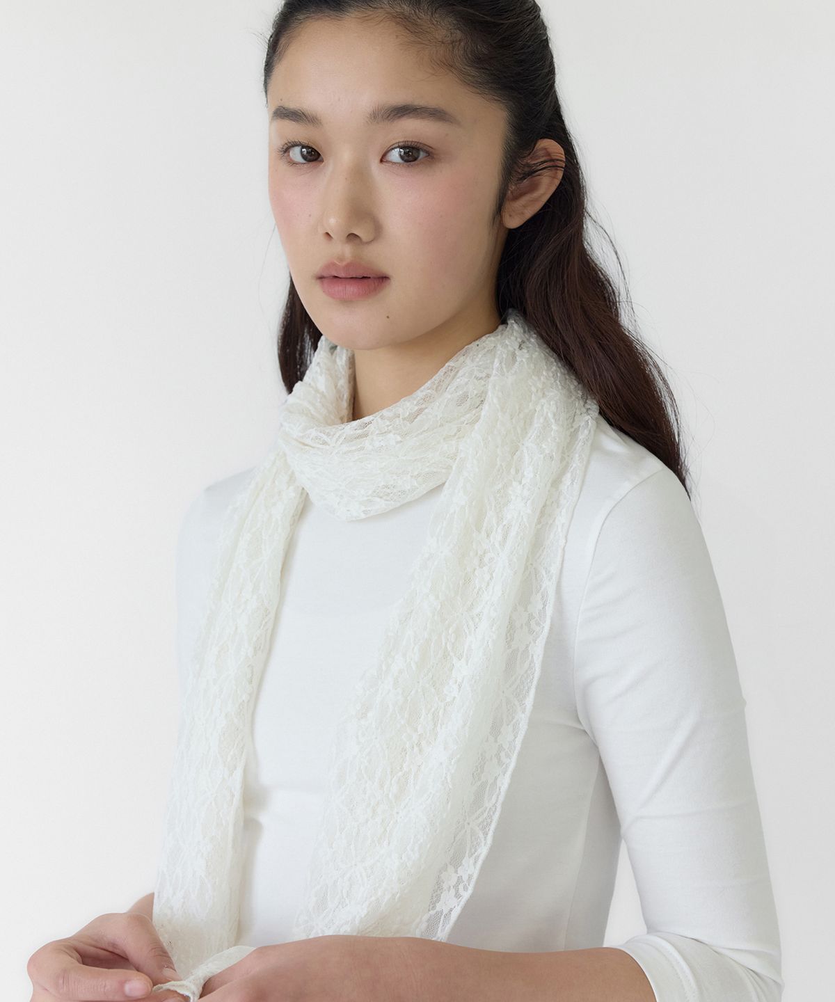 이보크에라(EVOKEERA) breeze Lace Scarf(Ivory)