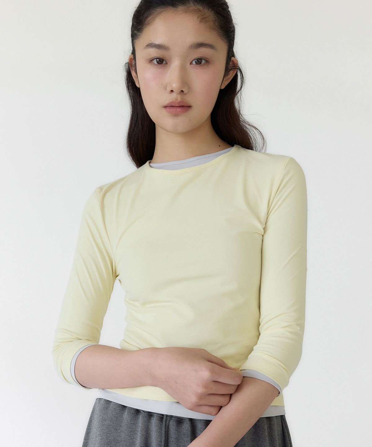 이보크에라(EVOKEERA) Cotton Spandex 3/4 Sleeve T-Shirt(3Color)