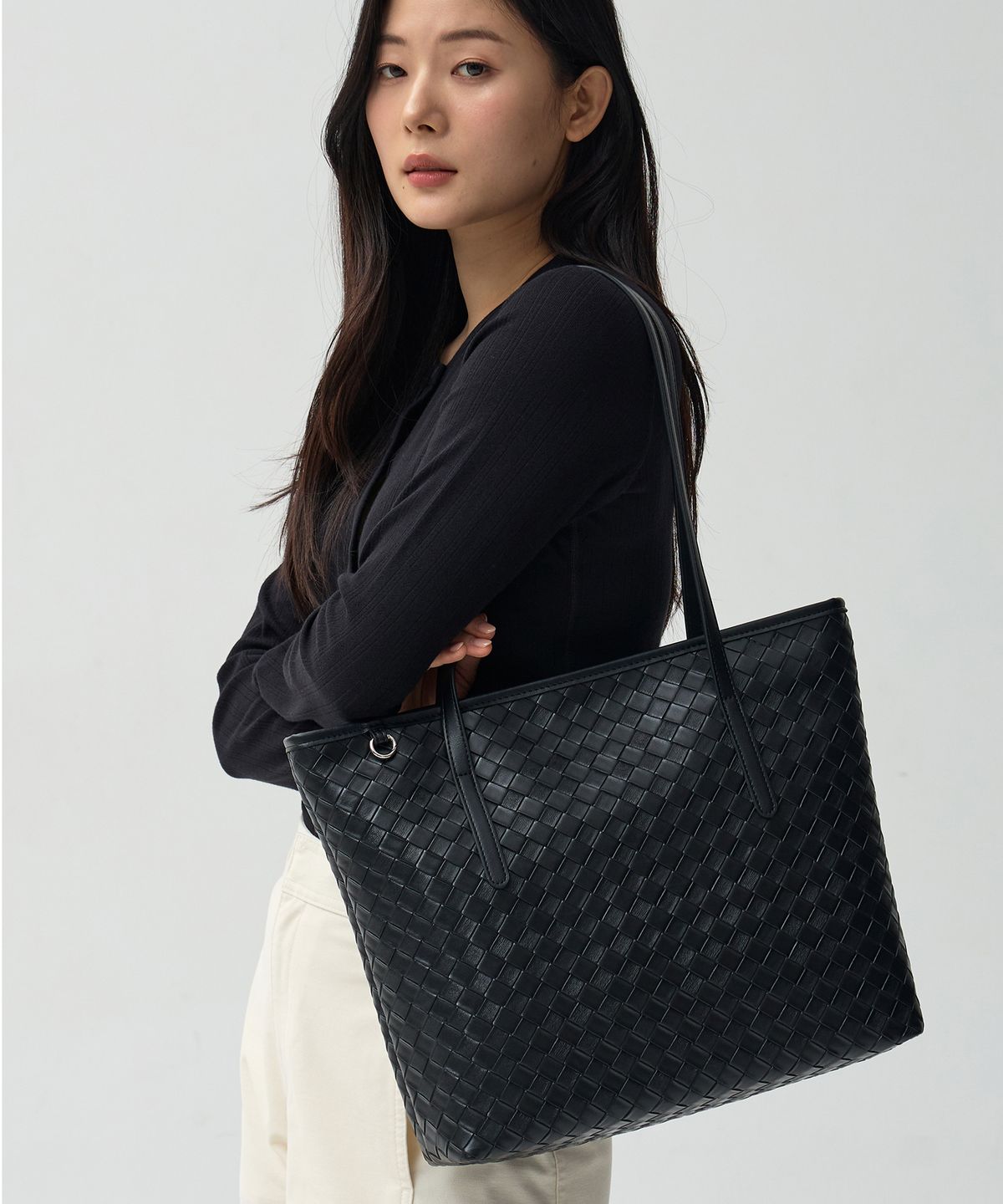 몽삭(MONSAC) 모리아 토트백 블랙 AP22-2679-BK