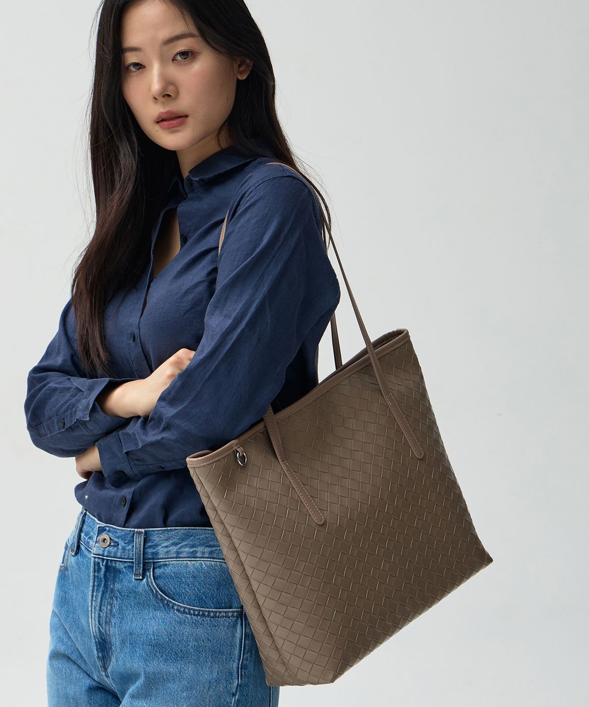 몽삭(MONSAC) 모리아 토트백 그레이 AP22-2679-ET