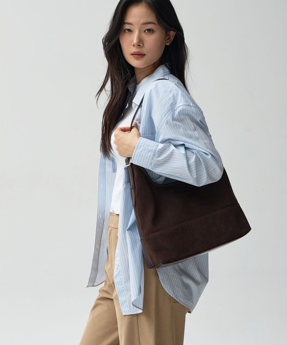 몽삭(MONSAC) Lea REVERSIBLE SHOULDER BAG Darkbrown AP71-2668-DS