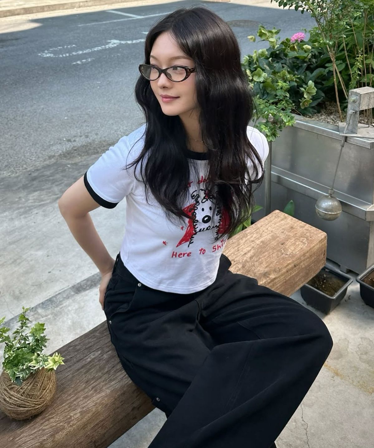 베스티리아(VESTIRYA) Vesty Star Ringer Crop T-shirts White
