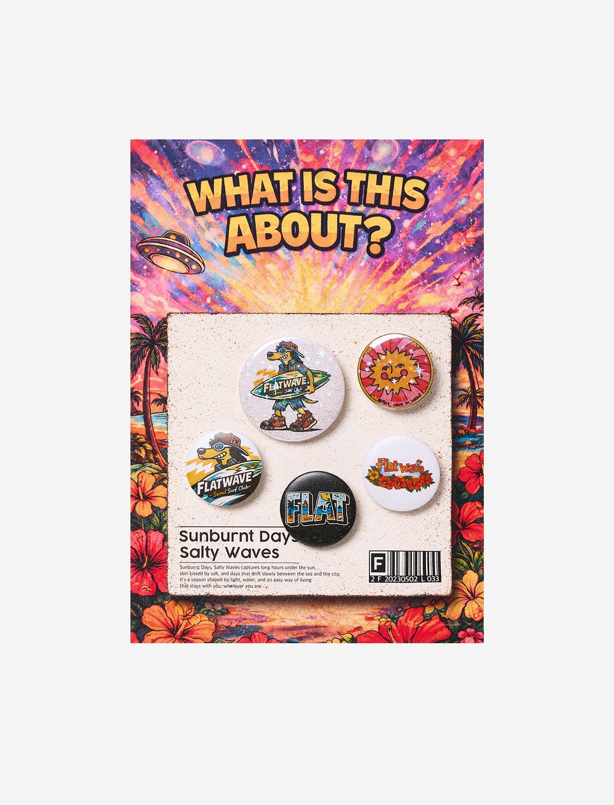 플랫웨이브 인 서울(FLATWAVE IN SEOUL) Sunbrunt Pin Badge Set Hologram